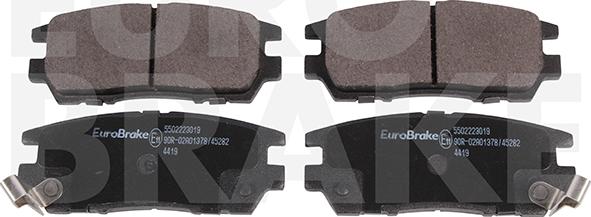 Eurobrake 5502223019 - Тормозные колодки, дисковые, комплект www.autospares.lv