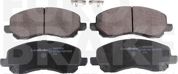 Eurobrake 5502223028 - Тормозные колодки, дисковые, комплект www.autospares.lv