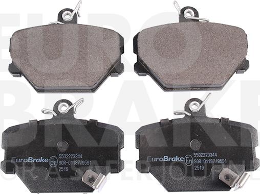 Eurobrake 5502223344 - Тормозные колодки, дисковые, комплект www.autospares.lv