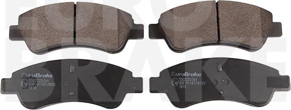 Eurobrake 5502223741 - Brake Pad Set, disc brake www.autospares.lv