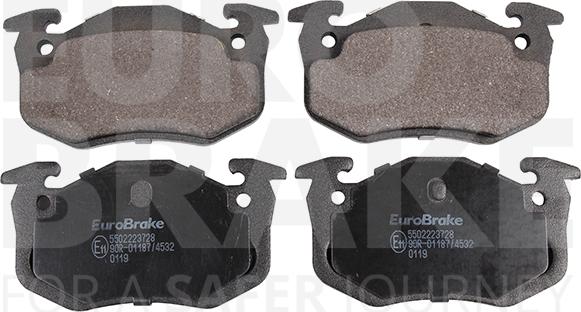 Eurobrake 5502223728 - Тормозные колодки, дисковые, комплект www.autospares.lv