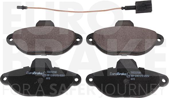 Eurobrake 5502222590 - Тормозные колодки, дисковые, комплект www.autospares.lv