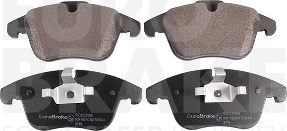 Eurobrake 5502222568 - Тормозные колодки, дисковые, комплект www.autospares.lv