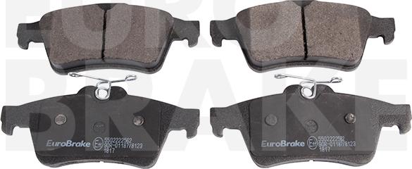 Eurobrake 5502222562 - Тормозные колодки, дисковые, комплект www.autospares.lv