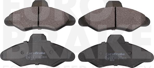 Eurobrake 5502222518 - Тормозные колодки, дисковые, комплект www.autospares.lv