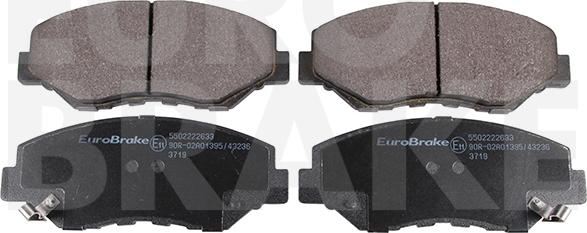 Eurobrake 5502222633 - Тормозные колодки, дисковые, комплект www.autospares.lv