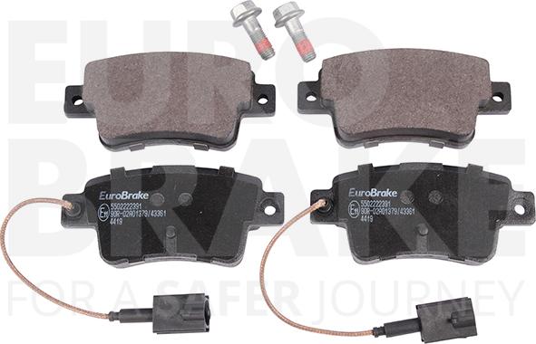 Eurobrake 5502222391 - Тормозные колодки, дисковые, комплект www.autospares.lv