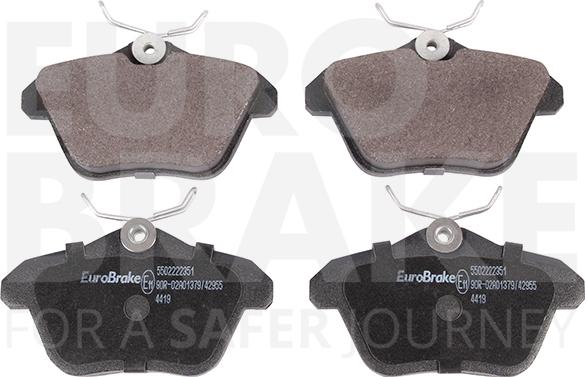 Eurobrake 5502222351 - Тормозные колодки, дисковые, комплект www.autospares.lv