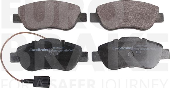 Eurobrake 5502222384 - Тормозные колодки, дисковые, комплект www.autospares.lv