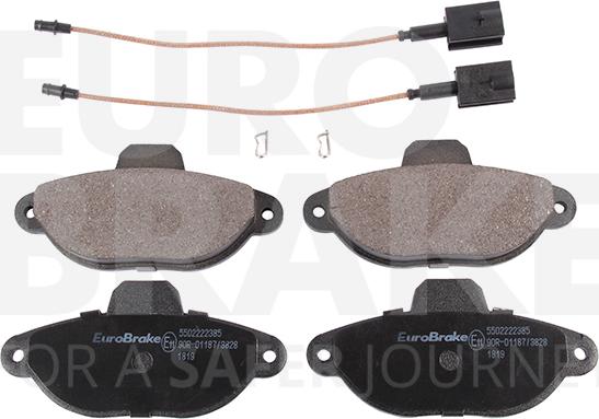 Eurobrake 5502222385 - Тормозные колодки, дисковые, комплект www.autospares.lv