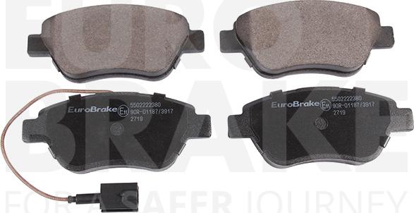 Eurobrake 5502222380 - Тормозные колодки, дисковые, комплект www.autospares.lv