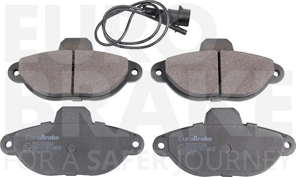 Eurobrake 5502222334 - Тормозные колодки, дисковые, комплект www.autospares.lv