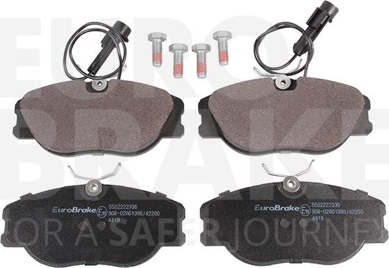 Eurobrake 5502222336 - Тормозные колодки, дисковые, комплект www.autospares.lv