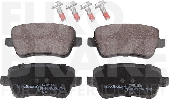 Eurobrake 5502222379 - Тормозные колодки, дисковые, комплект www.autospares.lv