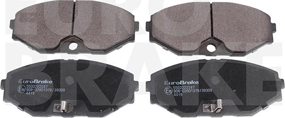 Eurobrake 5502222247 - Тормозные колодки, дисковые, комплект www.autospares.lv