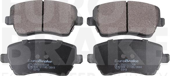 Eurobrake 5502222258 - Brake Pad Set, disc brake www.autospares.lv