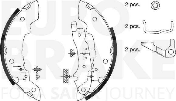 Eurobrake 58492799312 - Bremžu loku komplekts autospares.lv