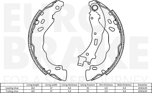 Eurobrake 58492719812 - Bremžu loku komplekts autospares.lv