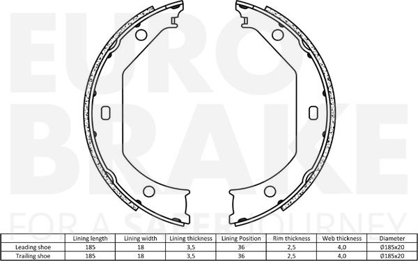 Eurobrake 58492715638 - Bremžu loku kompl., Stāvbremze autospares.lv