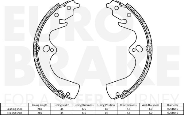 Eurobrake 58492735668 - Bremžu loku komplekts autospares.lv