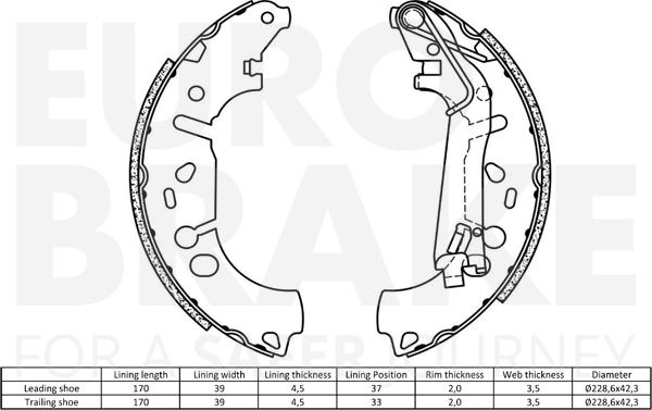 Eurobrake 58492723731 - Bremžu loku komplekts autospares.lv