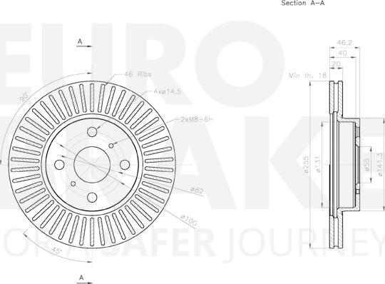 Eurobrake 58153145134 - Bremžu diski autospares.lv