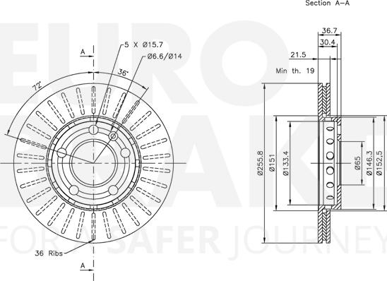 Eurobrake 5815314758 - Тормозной диск www.autospares.lv