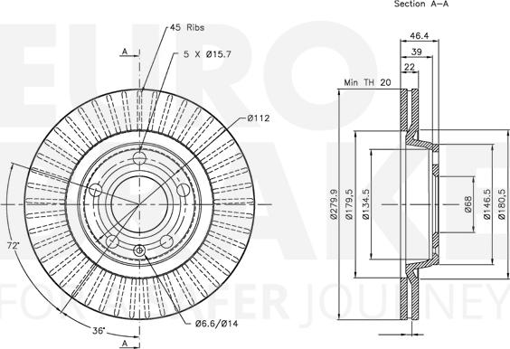 Eurobrake 5815314762 - Brake Disc www.autospares.lv