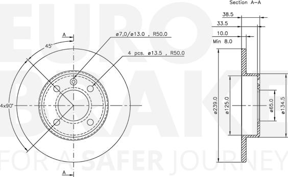 Eurobrake 5815314704 - Тормозной диск www.autospares.lv