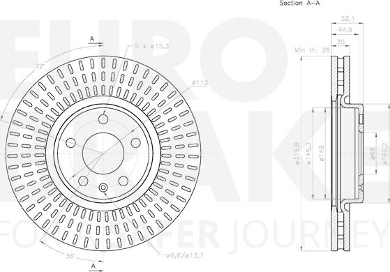 Eurobrake 58153147153 - Bremžu diski autospares.lv