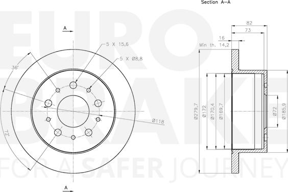 Eurobrake 5815311944 - Bremžu diski autospares.lv