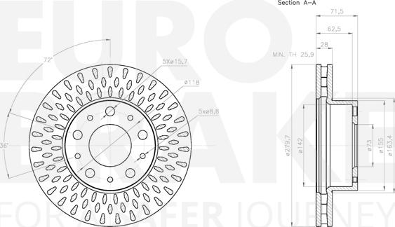 Eurobrake 5815311958 - Bremžu diski autospares.lv