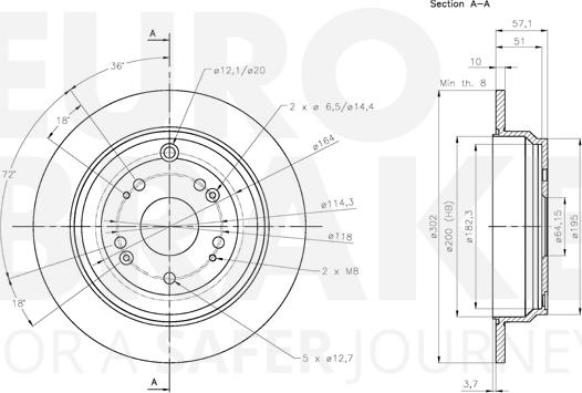 Eurobrake 5815312664 - Bremžu diski www.autospares.lv