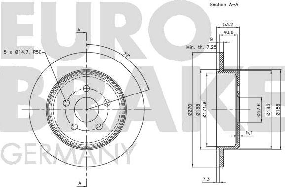 Eurobrake 5815209310 - Bremžu diski www.autospares.lv