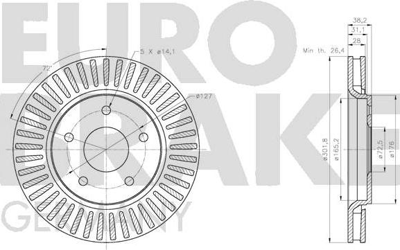 Eurobrake 5815209333 - Bremžu diski www.autospares.lv