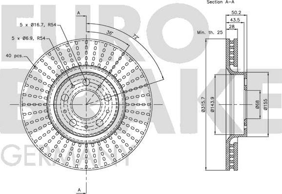 Eurobrake 5815204851 - Bremžu diski autospares.lv