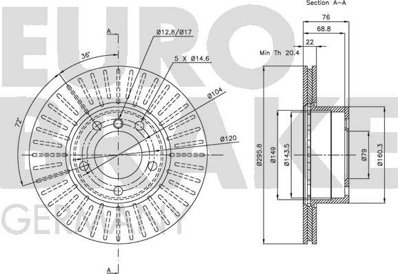 Eurobrake 5815201536 - Bremžu diski www.autospares.lv