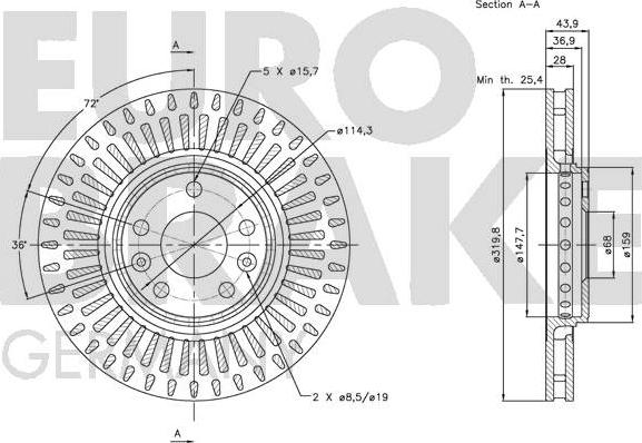 Eurobrake 5815203969 - Bremžu diski www.autospares.lv