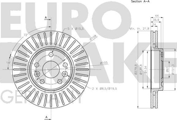 Eurobrake 5815203982 - Bremžu diski www.autospares.lv