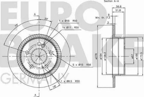 Eurobrake 5815203312 - Bremžu diski www.autospares.lv