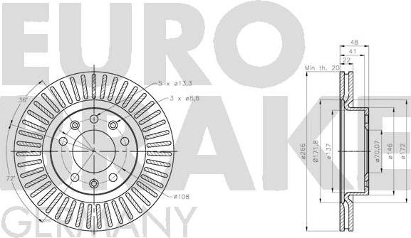 Eurobrake 5815203746 - Bremžu diski www.autospares.lv