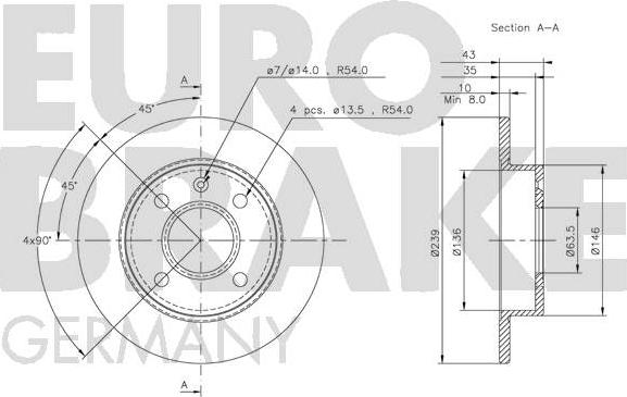 Eurobrake 5815202526 - Bremžu diski www.autospares.lv