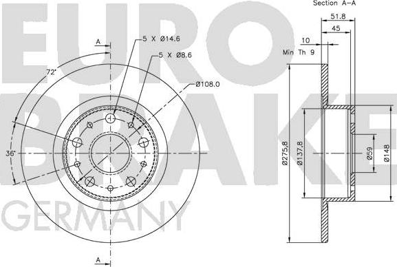 Eurobrake 5815202334 - Bremžu diski autospares.lv