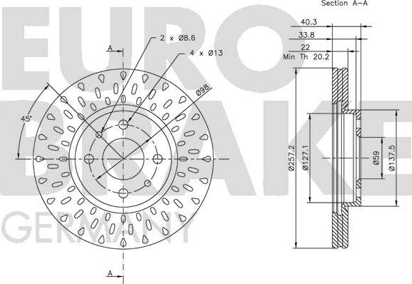 Eurobrake 5815202336 - Bremžu diski www.autospares.lv