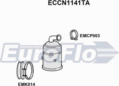 EuroFlo ECCN1141TA - Katalizators autospares.lv