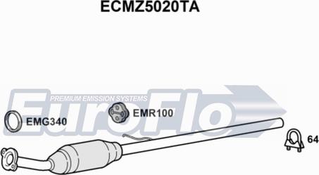 EuroFlo ECMZ5020TA - Katalizators www.autospares.lv