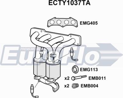 EuroFlo ECTY1037TA - Katalizators autospares.lv