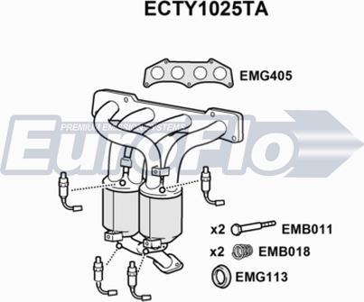 EuroFlo ECTY1025TA - Katalizators autospares.lv