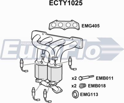 EuroFlo ECTY1025 - Katalizators autospares.lv