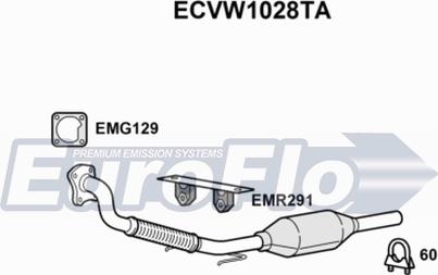 EuroFlo ECVW1028TA - Katalizators www.autospares.lv